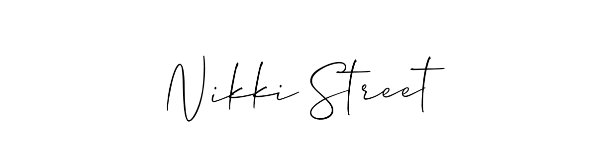 How to make Nikki Street name signature. Use Allison_Script style for creating short signs online. This is the latest handwritten sign. Nikki Street signature style 2 images and pictures png