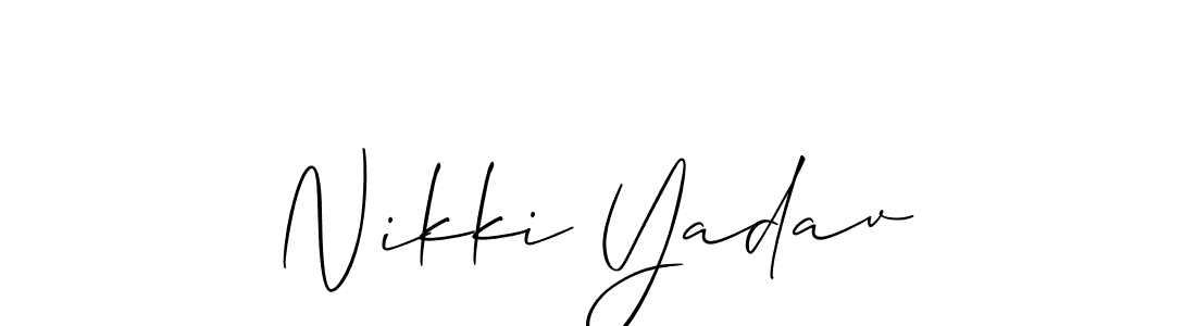 How to make Nikki Yadav name signature. Use Allison_Script style for creating short signs online. This is the latest handwritten sign. Nikki Yadav signature style 2 images and pictures png