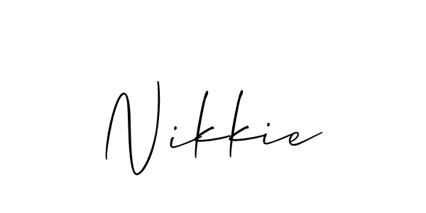 if you are searching for the best signature style for your name Nikkie. so please give up your signature search. here we have designed multiple signature styles  using Allison_Script. Nikkie signature style 2 images and pictures png