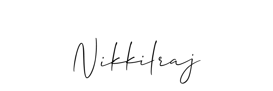 It looks lik you need a new signature style for name Nikkilraj. Design unique handwritten (Allison_Script) signature with our free signature maker in just a few clicks. Nikkilraj signature style 2 images and pictures png