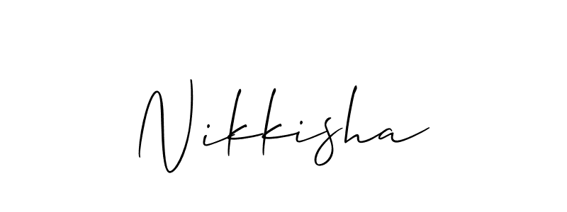 if you are searching for the best signature style for your name Nikkisha. so please give up your signature search. here we have designed multiple signature styles  using Allison_Script. Nikkisha signature style 2 images and pictures png