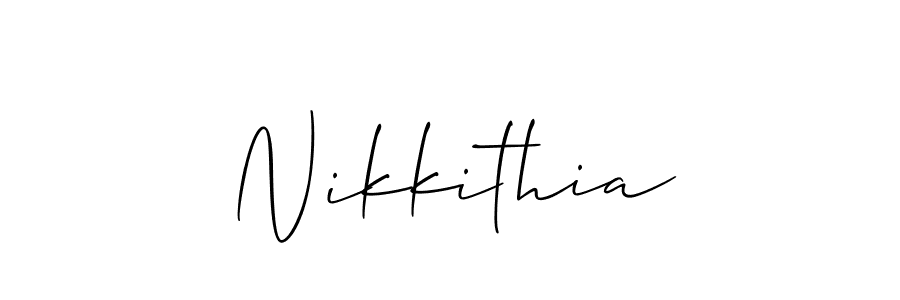 Also You can easily find your signature by using the search form. We will create Nikkithia name handwritten signature images for you free of cost using Allison_Script sign style. Nikkithia signature style 2 images and pictures png