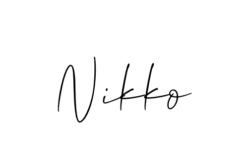 Design your own signature with our free online signature maker. With this signature software, you can create a handwritten (Allison_Script) signature for name Nikko. Nikko signature style 2 images and pictures png