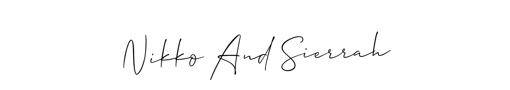 How to make Nikko And Sierrah signature? Allison_Script is a professional autograph style. Create handwritten signature for Nikko And Sierrah name. Nikko And Sierrah signature style 2 images and pictures png