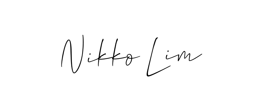 How to make Nikko Lim signature? Allison_Script is a professional autograph style. Create handwritten signature for Nikko Lim name. Nikko Lim signature style 2 images and pictures png