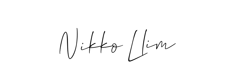 Also we have Nikko Llim name is the best signature style. Create professional handwritten signature collection using Allison_Script autograph style. Nikko Llim signature style 2 images and pictures png