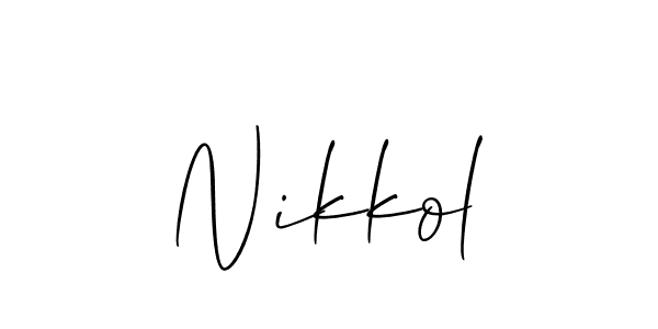 Nikkol stylish signature style. Best Handwritten Sign (Allison_Script) for my name. Handwritten Signature Collection Ideas for my name Nikkol. Nikkol signature style 2 images and pictures png