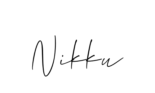 Design your own signature with our free online signature maker. With this signature software, you can create a handwritten (Allison_Script) signature for name Nikku. Nikku signature style 2 images and pictures png