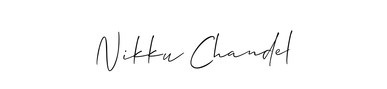 How to make Nikku Chandel signature? Allison_Script is a professional autograph style. Create handwritten signature for Nikku Chandel name. Nikku Chandel signature style 2 images and pictures png