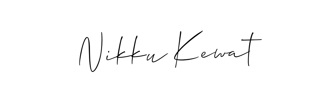 How to make Nikku Kewat name signature. Use Allison_Script style for creating short signs online. This is the latest handwritten sign. Nikku Kewat signature style 2 images and pictures png