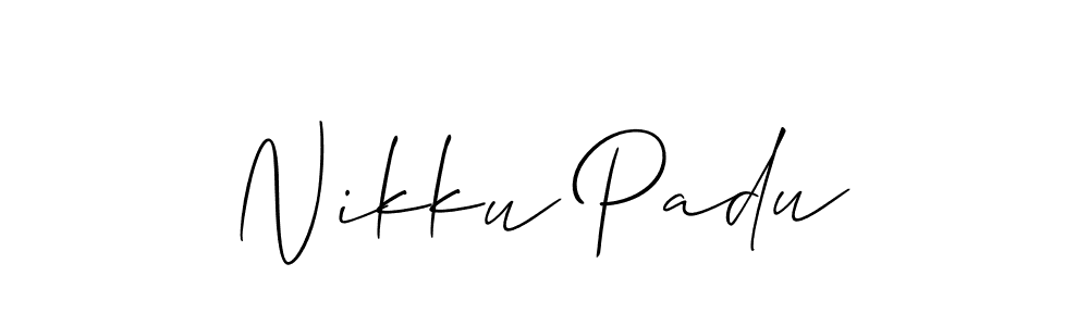 How to make Nikku Padu name signature. Use Allison_Script style for creating short signs online. This is the latest handwritten sign. Nikku Padu signature style 2 images and pictures png