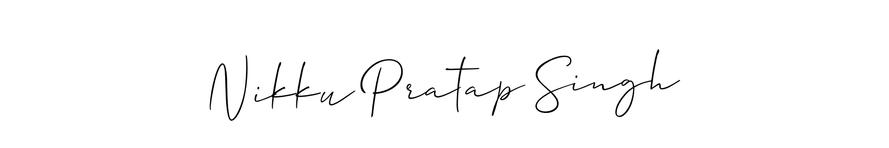 Make a beautiful signature design for name Nikku Pratap Singh. With this signature (Allison_Script) style, you can create a handwritten signature for free. Nikku Pratap Singh signature style 2 images and pictures png