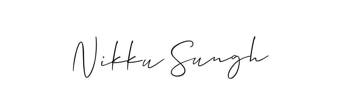 How to Draw Nikku Sungh signature style? Allison_Script is a latest design signature styles for name Nikku Sungh. Nikku Sungh signature style 2 images and pictures png