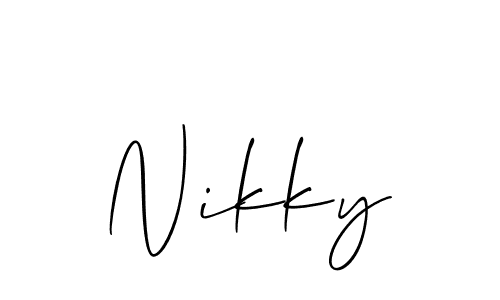 How to make Nikky name signature. Use Allison_Script style for creating short signs online. This is the latest handwritten sign. Nikky signature style 2 images and pictures png