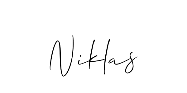 Design your own signature with our free online signature maker. With this signature software, you can create a handwritten (Allison_Script) signature for name Niklas. Niklas signature style 2 images and pictures png