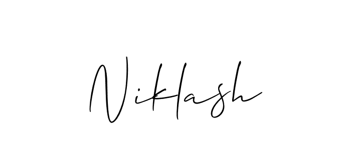 Once you've used our free online signature maker to create your best signature Allison_Script style, it's time to enjoy all of the benefits that Niklash name signing documents. Niklash signature style 2 images and pictures png