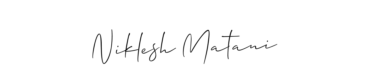 You can use this online signature creator to create a handwritten signature for the name Niklesh Matani. This is the best online autograph maker. Niklesh Matani signature style 2 images and pictures png