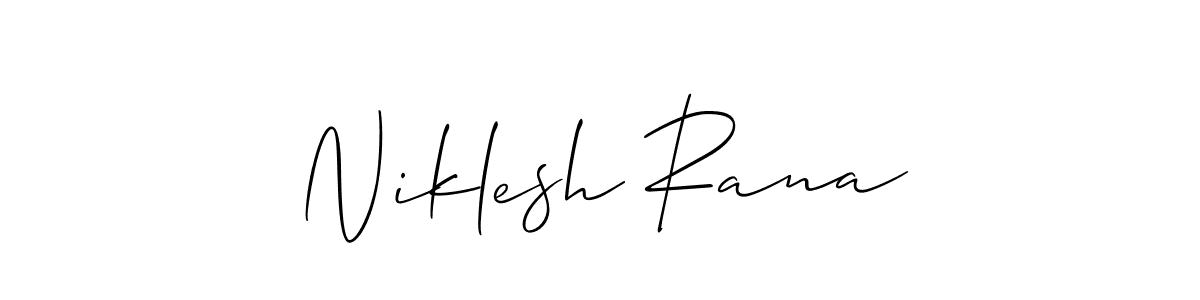 How to make Niklesh Rana signature? Allison_Script is a professional autograph style. Create handwritten signature for Niklesh Rana name. Niklesh Rana signature style 2 images and pictures png