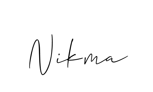 Similarly Allison_Script is the best handwritten signature design. Signature creator online .You can use it as an online autograph creator for name Nikma. Nikma signature style 2 images and pictures png