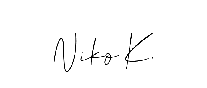 How to make Niko K. signature? Allison_Script is a professional autograph style. Create handwritten signature for Niko K. name. Niko K. signature style 2 images and pictures png