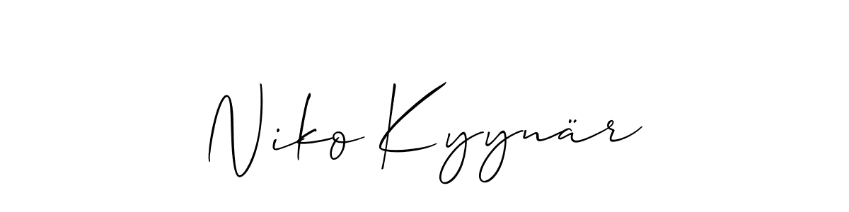 Use a signature maker to create a handwritten signature online. With this signature software, you can design (Allison_Script) your own signature for name Niko Kyynär. Niko Kyynär signature style 2 images and pictures png