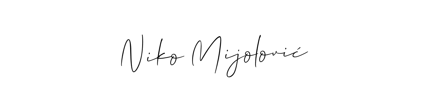 Make a short Niko Mijolović signature style. Manage your documents anywhere anytime using Allison_Script. Create and add eSignatures, submit forms, share and send files easily. Niko Mijolović signature style 2 images and pictures png