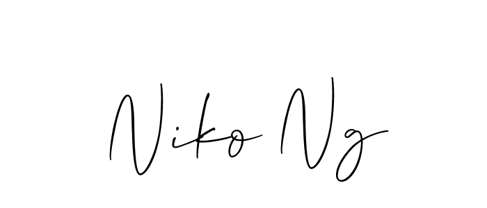 How to make Niko Ng name signature. Use Allison_Script style for creating short signs online. This is the latest handwritten sign. Niko Ng signature style 2 images and pictures png