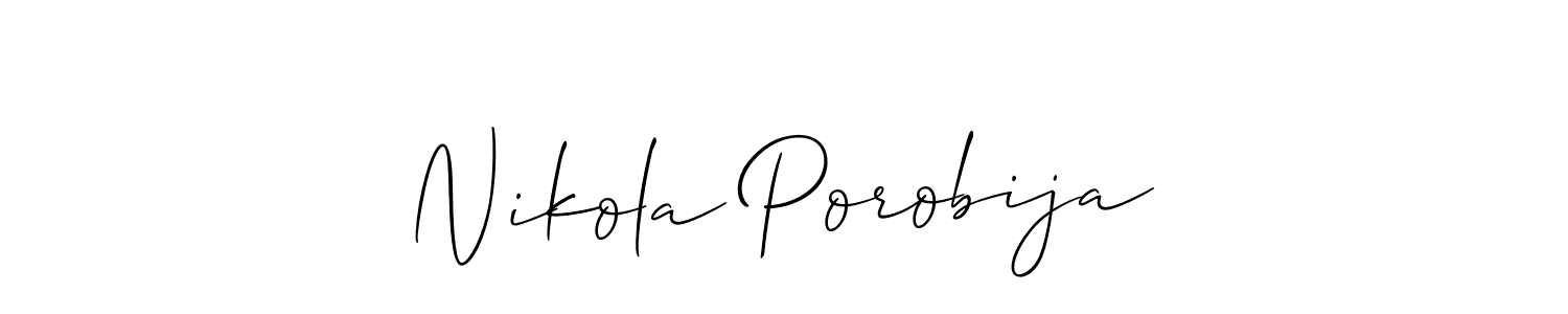 Also we have Nikola Porobija name is the best signature style. Create professional handwritten signature collection using Allison_Script autograph style. Nikola Porobija signature style 2 images and pictures png