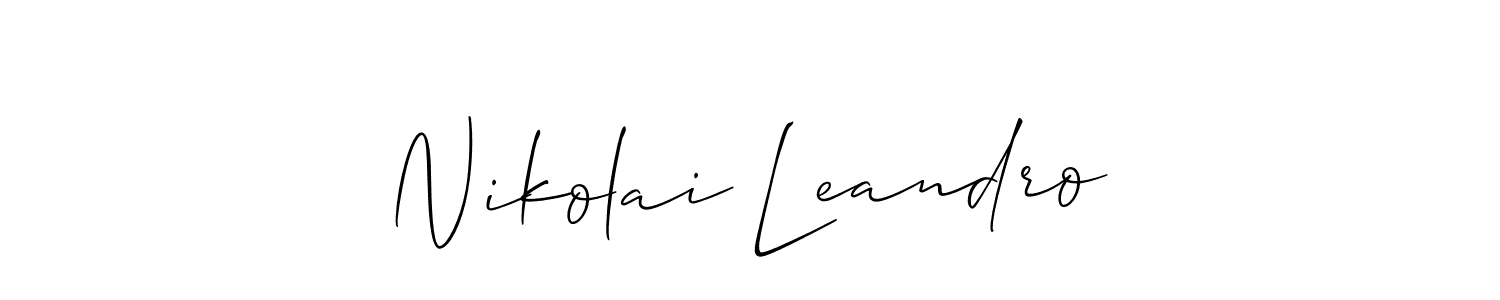 How to make Nikolai Leandro signature? Allison_Script is a professional autograph style. Create handwritten signature for Nikolai Leandro name. Nikolai Leandro signature style 2 images and pictures png