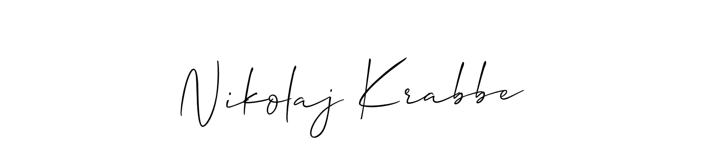 You should practise on your own different ways (Allison_Script) to write your name (Nikolaj Krabbe) in signature. don't let someone else do it for you. Nikolaj Krabbe signature style 2 images and pictures png