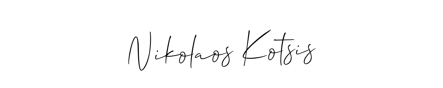 Create a beautiful signature design for name Nikolaos Kotsis. With this signature (Allison_Script) fonts, you can make a handwritten signature for free. Nikolaos Kotsis signature style 2 images and pictures png