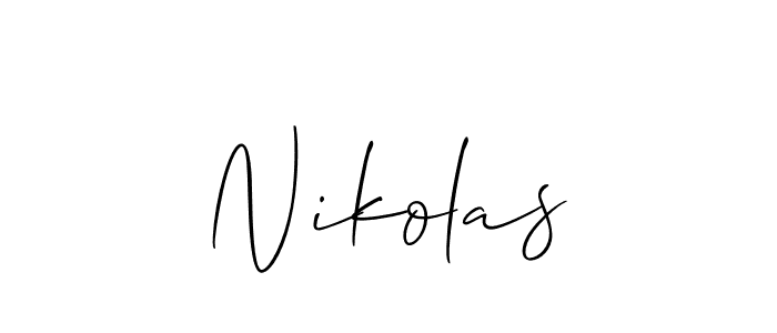 How to make Nikolas signature? Allison_Script is a professional autograph style. Create handwritten signature for Nikolas name. Nikolas signature style 2 images and pictures png