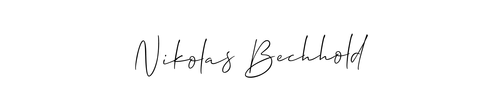 Nikolas Bechhold stylish signature style. Best Handwritten Sign (Allison_Script) for my name. Handwritten Signature Collection Ideas for my name Nikolas Bechhold. Nikolas Bechhold signature style 2 images and pictures png