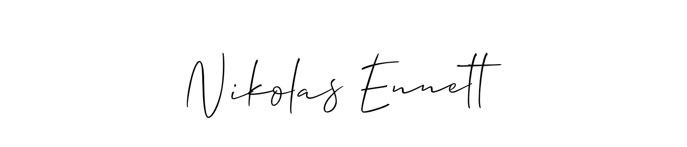 Create a beautiful signature design for name Nikolas Ennett. With this signature (Allison_Script) fonts, you can make a handwritten signature for free. Nikolas Ennett signature style 2 images and pictures png