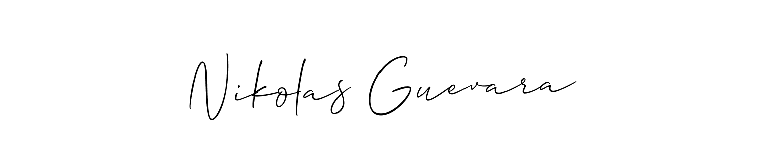 The best way (Allison_Script) to make a short signature is to pick only two or three words in your name. The name Nikolas Guevara include a total of six letters. For converting this name. Nikolas Guevara signature style 2 images and pictures png