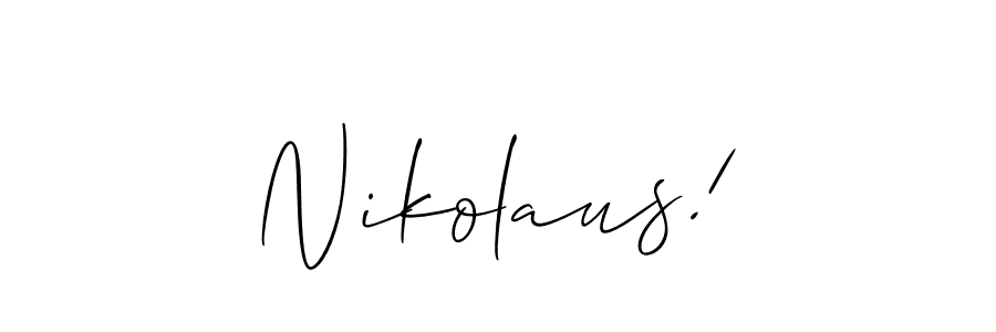 Allison_Script is a professional signature style that is perfect for those who want to add a touch of class to their signature. It is also a great choice for those who want to make their signature more unique. Get Nikolaus! name to fancy signature for free. Nikolaus! signature style 2 images and pictures png