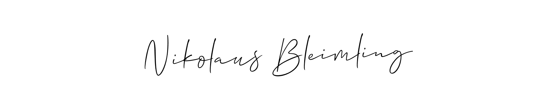 You should practise on your own different ways (Allison_Script) to write your name (Nikolaus Bleimling) in signature. don't let someone else do it for you. Nikolaus Bleimling signature style 2 images and pictures png