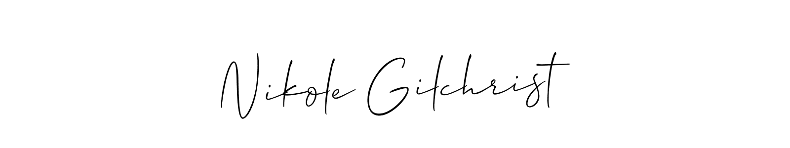 How to make Nikole Gilchrist signature? Allison_Script is a professional autograph style. Create handwritten signature for Nikole Gilchrist name. Nikole Gilchrist signature style 2 images and pictures png