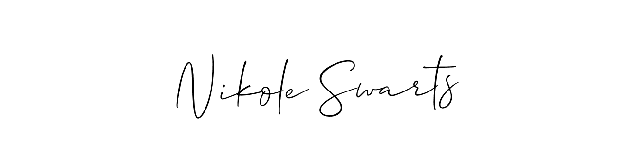 How to make Nikole Swarts signature? Allison_Script is a professional autograph style. Create handwritten signature for Nikole Swarts name. Nikole Swarts signature style 2 images and pictures png