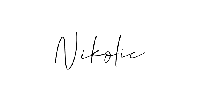 Create a beautiful signature design for name Nikolic. With this signature (Allison_Script) fonts, you can make a handwritten signature for free. Nikolic signature style 2 images and pictures png