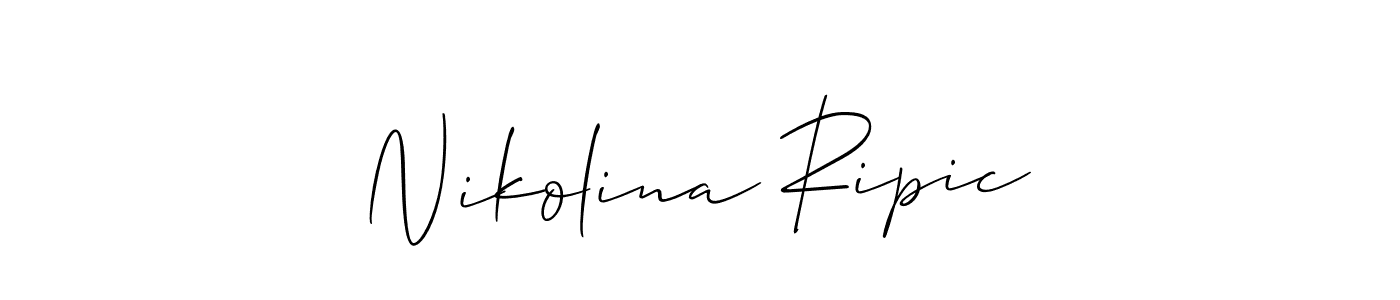 Make a beautiful signature design for name Nikolina Ripic. With this signature (Allison_Script) style, you can create a handwritten signature for free. Nikolina Ripic signature style 2 images and pictures png