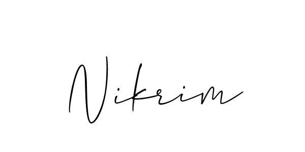 Make a short Nikrim signature style. Manage your documents anywhere anytime using Allison_Script. Create and add eSignatures, submit forms, share and send files easily. Nikrim signature style 2 images and pictures png