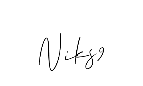 Also You can easily find your signature by using the search form. We will create Niks9 name handwritten signature images for you free of cost using Allison_Script sign style. Niks9 signature style 2 images and pictures png