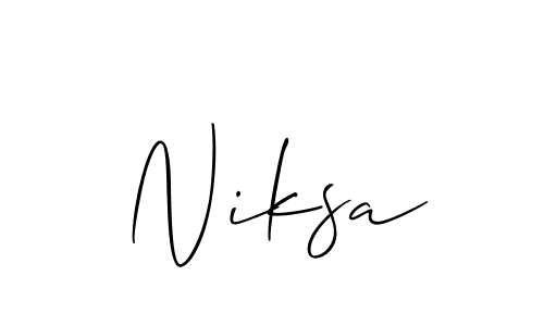 How to Draw Niksa signature style? Allison_Script is a latest design signature styles for name Niksa. Niksa signature style 2 images and pictures png