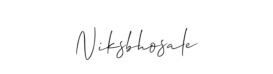 Also we have Niksbhosale name is the best signature style. Create professional handwritten signature collection using Allison_Script autograph style. Niksbhosale signature style 2 images and pictures png