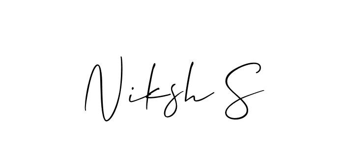 Make a beautiful signature design for name Niksh S. With this signature (Allison_Script) style, you can create a handwritten signature for free. Niksh S signature style 2 images and pictures png