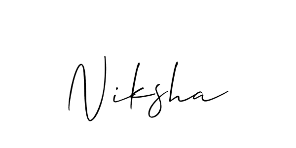 How to make Niksha signature? Allison_Script is a professional autograph style. Create handwritten signature for Niksha name. Niksha signature style 2 images and pictures png