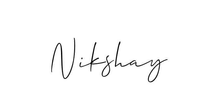 if you are searching for the best signature style for your name Nikshay. so please give up your signature search. here we have designed multiple signature styles  using Allison_Script. Nikshay signature style 2 images and pictures png