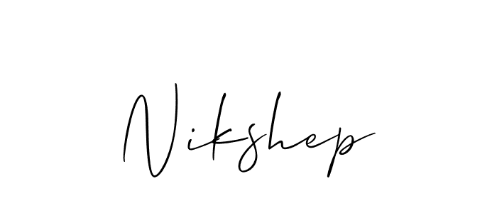 Design your own signature with our free online signature maker. With this signature software, you can create a handwritten (Allison_Script) signature for name Nikshep. Nikshep signature style 2 images and pictures png