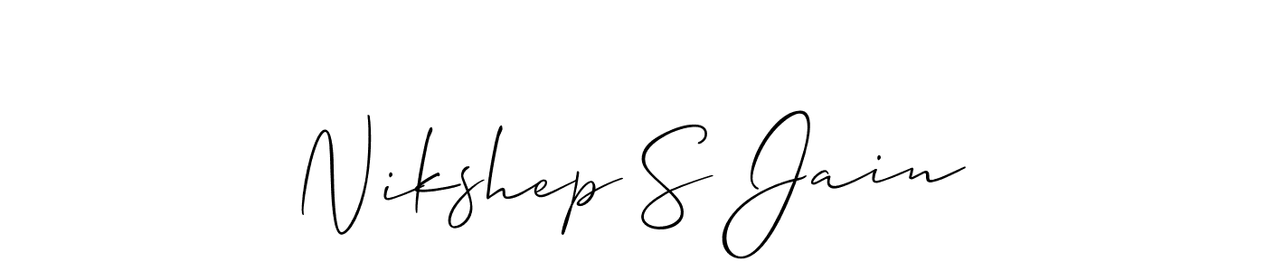 Allison_Script is a professional signature style that is perfect for those who want to add a touch of class to their signature. It is also a great choice for those who want to make their signature more unique. Get Nikshep S Jain name to fancy signature for free. Nikshep S Jain signature style 2 images and pictures png